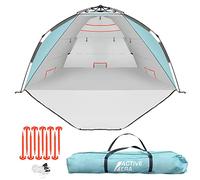 Active Era Tienda Playa 3-4 Personas UV UPF 50+, Bolsa de Transporte Compacta, Fácil de Plegar Pop-up, Resistente al Agua y Viento. Paravientos Playa 250 x 130 x 135 cm - Niños y Adultos