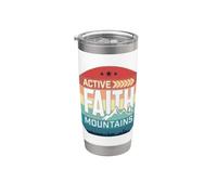 Active Faith Can Move Mountains Christian Men Women Kids Vaso térmico de acero inoxidable de doble pared