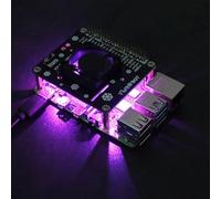 Active Fan HAT para Raspberry Pi 5 4B 3B+ con soporte para disipadores de calor externos y conexión directa GPIO para control personalizado (rosa B)