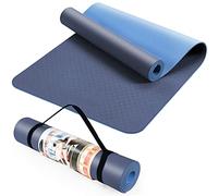 ACTIVE FOREVER Estera de yoga profesional Antideslizante TPE Protección del medio ambiente Estera de ejercicio físico (Doble Azul)