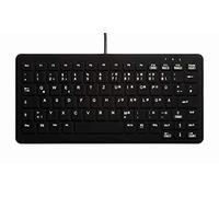 Active Key USB Hygiene-Tastatur, alemán, QWERTZ, Membrana de Silicona Negra de Windows, f. Wisch