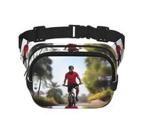 Active Lifestyle - Riñonera cuadrada de doble capa para actividades al aire libre como deportes, viajes, senderismo, ciclismo, Black, Talla única