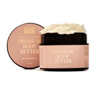 Active Luxe Premium Body Butter - Manteca corporal, 200 ml | Hidratación intensiva, Aceite de coco, Manteca de karité, Aceite de almendras, Aroma de naranja y vainilla