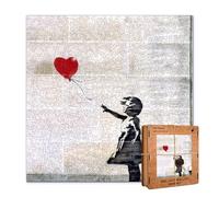 ACTIVE PUZZLES Puzzle de Madera Banksy, con Piezas de Diferentes Diseños 40 x 40 cm 450 Piezas (Niña con Globo)