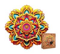 ACTIVE PUZZLES - Puzzle Mandala 25 x 24 cm 100 Piezas | Adultos | Rompecabezas de Madera de Mandalas, Cortado a Láser, Sostenible y Ecológico, Acabado Premium (Abundancia)
