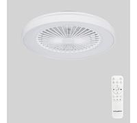 activeallbrite Blanco Ventilador de Techo, Motor DC 20W, Velocidad del Viento ajustable con Control Remoto, Adecuado Dormitorio, Habitación infantil.