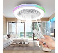 activeallbrite Ventilador de Techo con luz，Motor DC 20W LED 40W, RGB 3000K-6500K ，Velocidad del Viento ajustable con Control Remoto, Adecuado Para 10㎡-13㎡ Cocina, Sala de estar, Dormitorio，Ø47CM
