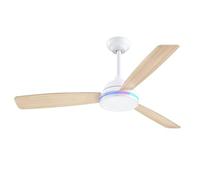 activeallbrite Ventilador de Techo con Mando a Distancia, Motor DC, 6 Velocidades, Ultra silencioso, Función Verano-Invierno, Temporizador, 3 Aspas 132 de Diámetro，Claro Madera