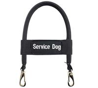 ActiveDogs - Mango de puente para chaleco y arnés de perro de servicio, nailon reforzado, clips de metal resistentes y banda de identificación, color negro 12