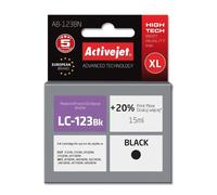 Activejet Cartucho de Tinto para Impresora Brother Lc123bk/lc121bk - Negro de Alto Rendimiento XL con Tinta a Base de Pigmentos