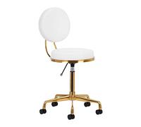 ACTIVESHOP H5 - Taburete de trabajo con ruedas, color dorado y blanco