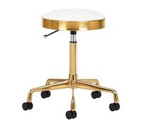 ACTIVESHOP H7 - Taburete de peluquería con ruedas, color dorado y blanco
