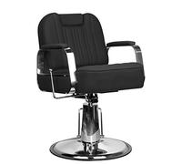 Activeshp Rufo - Silla de peluquería para peluquería, color negro, giratoria 360 grados, altura regulable con bombas hidráulicas, color negro