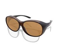ActiveSol Gafas superpuestas MEGA para señora, Gafas de sol polarizadas para poner encima de las gafas, UV400, Para coche y bicicleta, (Marrón)