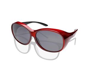 ActiveSol Gafas superpuestas MEGA para señora, Gafas de sol polarizadas para poner encima de las gafas, UV400, Para coche y bicicleta, (rojo)