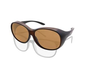 ActiveSol Gafas superpuestas MEGA para señora, Gafas de sol polarizadas para poner encima de las gafas, UV400, Para coche y bicicleta, (Marrón)