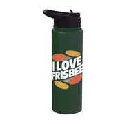 Actividad al aire libre divertida I Love Frisbee Stainless Steel Insulated Water Bottle