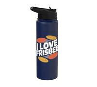 Actividad al aire libre divertida I Love Frisbee Stainless Steel Insulated Water Bottle