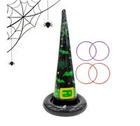 Actividad de lanzamiento de halloween - Conjunto de PVC inflable para niños, adultos interacts Fun Present Witch Hat Ring Challenge, Party Game Toy | Carnaval Throwing for Family Events Celebrations