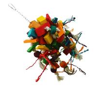 Actividad de pájaros de madera para conures de sol, cacatúas, periquitos, guacamayos, palitos de masticar con tintes seguros, juguete masticable colorido para loros grandes