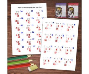 Actividades de Práctica Matemática, Incluyendo Suma y Resta, Ideales para Educación en Casa y Uso en el Aula, para Jardín de Infantes, Preparatorio y Niveles Escolares