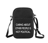 Activist Social Justice Gift Caring About Other People Is Not Political Crossbody Bag Liberalism Gifts Political Gift Political Gift, Cuidado por B UK