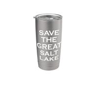 Activista de conservación del agua de Utah salva el gran lago salado Vaso térmico de acero inoxidable de doble pared