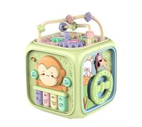 Activity Cube, Multi-Purpose Hexahedral Hand Drum Learning Toy with Music, ABS Material Engaging Activity Center for 18 Months, Ideal for Sensory Development, 13.5x13.5x18cm