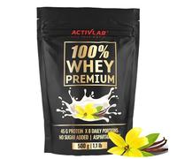 ACTIVLAB - 100% Whey Premium 500g, Proteína de Suero en Polvo, con BCAA, para el Desarrollo y Recuperación Muscular, Bajo en Azúcares, Sabor Vainilla, Contiene 16 Porciones.