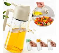 ActivoTex 2 en 1 - Pulverizador Aceite Spray para Cocina y Dispensador de Aceite en Cristal de 470 ml Aceitera Spray Pulverizador de Niebla Fina, ideal para freidora de aire, ensaladas y barbacoa
