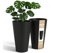 ActivoTex Maceteros Altos Interior. Macetero Grande Interior Maceta Alta Exterior y Terraza. 30 cm (2 uds) Macetero Decorativo de Plastico Jardinera Alta Maceteros Largos y Estrechos