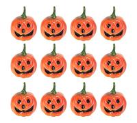 ACTOYS Calabaza Halloween, Mini Calabaza 12Pcs,Calabaza Artificial de Espuma,Calabazas Decorativas, para Halloween de Gracias Mesa Decoraciones de Cosecha de Otoño,6 X 7.3 cm (Naranja)