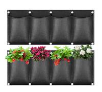 ACTOYS Jardin Vertical Pared Bolsas, 4 Bolsillo Bolsa Plantas, 2PCS Jardinera para Colgar en el Balcon, Bolsas de Cultivo de Plantas para Jardines Decoración del Hogar Exterior Interior
