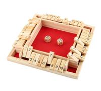 ACTOYS Shut The Box, Juego de Mesa, Cierra la Caja Juego con 2 Dados, Shut The Box Board Game para 4 Jugadores, Juego de Mesa Clásico, Juego de Matemáticas para Niños y Adultos-B