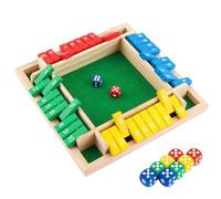 ACTOYS Shut The Box, Juego de Mesa, Cierra la Caja Juego con 2 Dados, Shut The Box Board Game para 4 Jugadores, Juego de Mesa Clásico, Juego de Matemáticas para Niños y Adultos-C