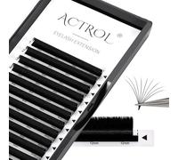 ACTROL Easy Fan Lashes Extensión 0.07 Espesor C 60° Curl 10mm Bandeja para Técnica de Volumen Extensiones de Pestañas 3D-20D Resist 100℃