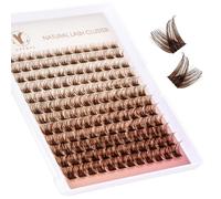 ACTROL Marrón personalizado pestañas racimo natural y audaz volumen Lashes, extensiones de pestañas de bricolaje reutilizables para looks personalizados - hipoalergénico y cruel (marrón Fairy-D-9-16)