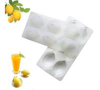ActSo 6 Cavity 3d Lemon Shape Fruit Silicone Shape Brownies Cake,Lemon Shape Cake Moulds Pastry Candy Candle Non Stick Easy Release Lemon Silicone Mold for DIY Pastry Desserts-A