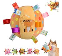 ActSo Colorful Squeaky Hanging Dog Training Toy,6-Inch Puppy Play Gym with Built-in Bell, Soft Stuffed Cotton Ball Bungee Chew Toys for Small Medium Dogs Interactive Training (E)