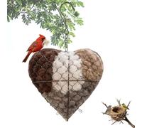 ActSo Corazón De Nido De Pájaros De Fibra Hecha A Mano,Nido De Colibrí Rellenable Winter Tree Shelter For Wild Bird, For Outside Garden Art Birdhouse, Gifts For Birds Lovers(A)
