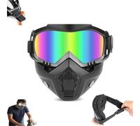 ActSo Detachable Full Face Goggle Mask,Goggle-Mask For Welding & Riding,Anti-Fog Windproof Motorcycle-Face-Mask Full Face,high-definition Vision,strong And Impact Resistant(C)
