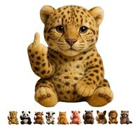 ActSo Middle Finger Plush Animal Toy,Attitude Animal, Highland Cow,Funny Soft Animals,Stress Relief Decor Gift,Unique Gifts for Home Office Decor-B