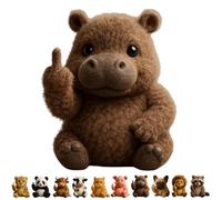 ActSo Middle Finger Plush Animal Toy,Attitude Animal, Highland Cow,Funny Soft Animals,Stress Relief Decor Gift,Unique Gifts for Home Office Decor-C