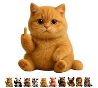 ActSo Middle Finger Plush Animal Toy,Attitude Animal, Highland Cow,Funny Soft Animals,Stress Relief Decor Gift,Unique Gifts for Home Office Decor-E