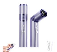 ActSo Mini Ventilador Giratorio 2 En 1 Y Linterna, Ventilador Portátil Recargable De Mano Con Linterna, Mini Ventiladores Giratorios De 90° Con Pantalla LED,para Viajes Y Oficina(D)