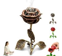 ActSo Quemador de Incienso de Rosa Vintage, incensario Vintage Rose,Quemador de Incienso perfumado con Aroma a Rosa, Soporte de Incienso Decorativo, incensario romántico Retro,Yoga y Espiritual(B)