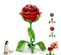 ActSo Quemador de Incienso de Rosa Vintage, incensario Vintage Rose,Quemador de Incienso perfumado con Aroma a Rosa, Soporte de Incienso Decorativo, incensario romántico Retro,Yoga y Espiritual(A)