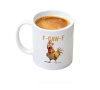 ActSo taza divertida de pollo f caw f,novelty mug,Novelty Ceramic Mug Creative Mug With Non-Slip Handle,azas De Café De Halloween, Tazas De Té De Leche De Gallo Novedoso Para Regalos De Amantes-B