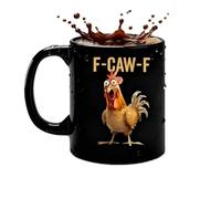 ActSo taza divertida de pollo f caw f,novelty mug,Novelty Ceramic Mug Creative Mug With Non-Slip Handle,azas De Café De Halloween, Tazas De Té De Leche De Gallo Novedoso Para Regalos De Amantes-A