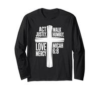 Actúa con Justicia, Camina humildemente, ama la Misericordia Miqueas 6:8 Manga Larga